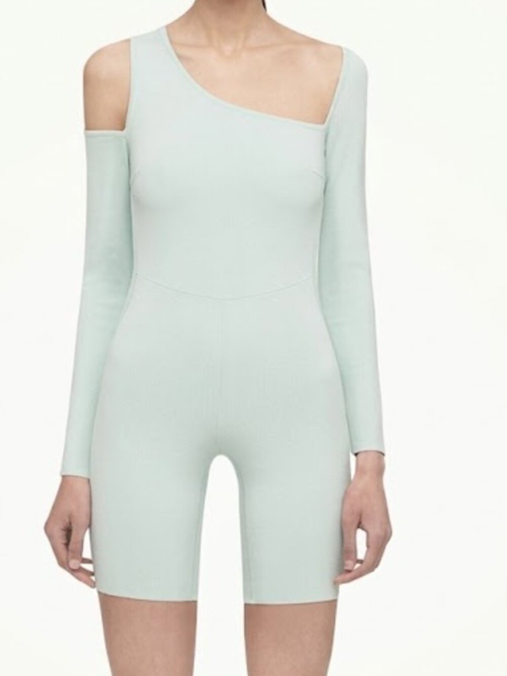 Wolford Warm Up Cutout Jumpsuit Size 8 Aqua NWT